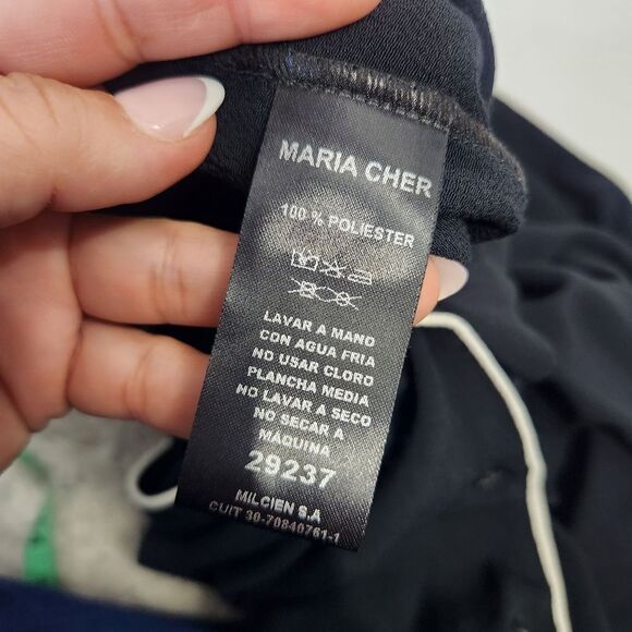 Maria Cher contrast minimalist black white top blouse size 2 - CL - Picture 9 of 14